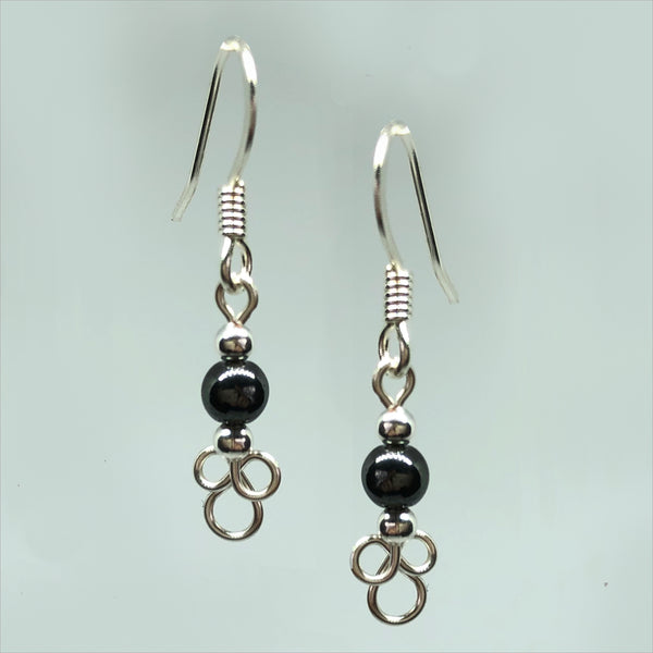 3-Leaf Clover Wirework Earrings with Bead Accent
